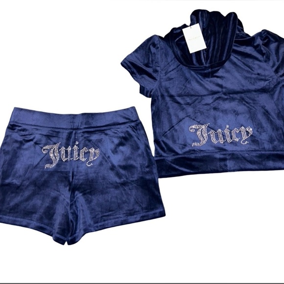Juicy Couture Navy blue Velour Tracksuit Set - Picture 1 of 4